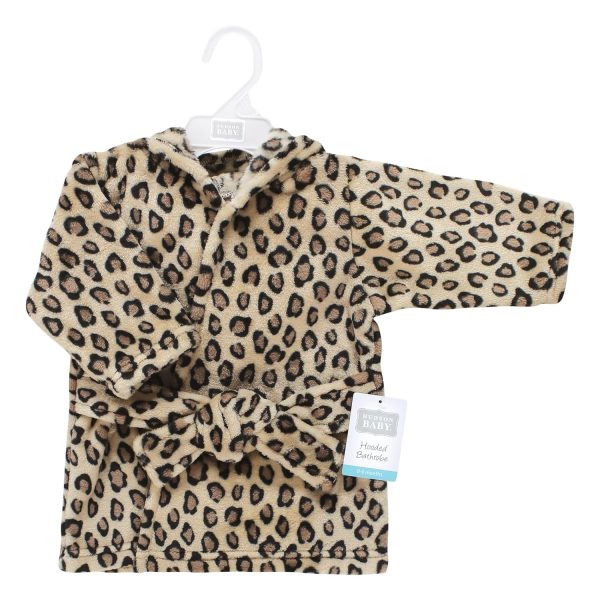 Hudson Baby Unisex Baby Plush Animal Face Bathrobe, Leopard, 0-9 Months - Image 2