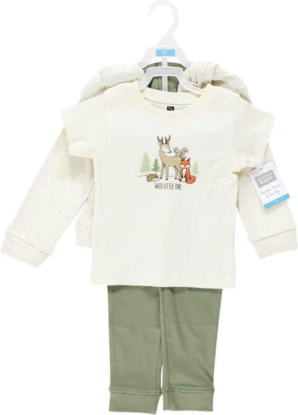 Hudson Baby baby-girls Cotton Hoodie, Bodysuit Or Tee Top and Pant Set - Image 2