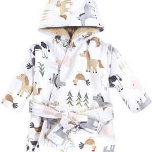 Hudson Baby Unisex Baby Mink with Faux Fur Lining Pool and Beach Robe Cover-ups