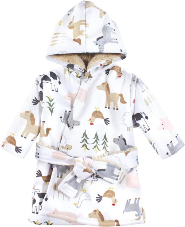 Hudson Baby Unisex Baby Mink with Faux Fur Lining Pool and Beach Robe Cover-ups
