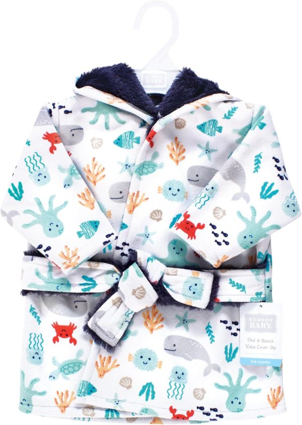 Hudson Baby Unisex Baby Mink with Faux Fur Lining Pool and Beach Robe Cover-ups - Image 10