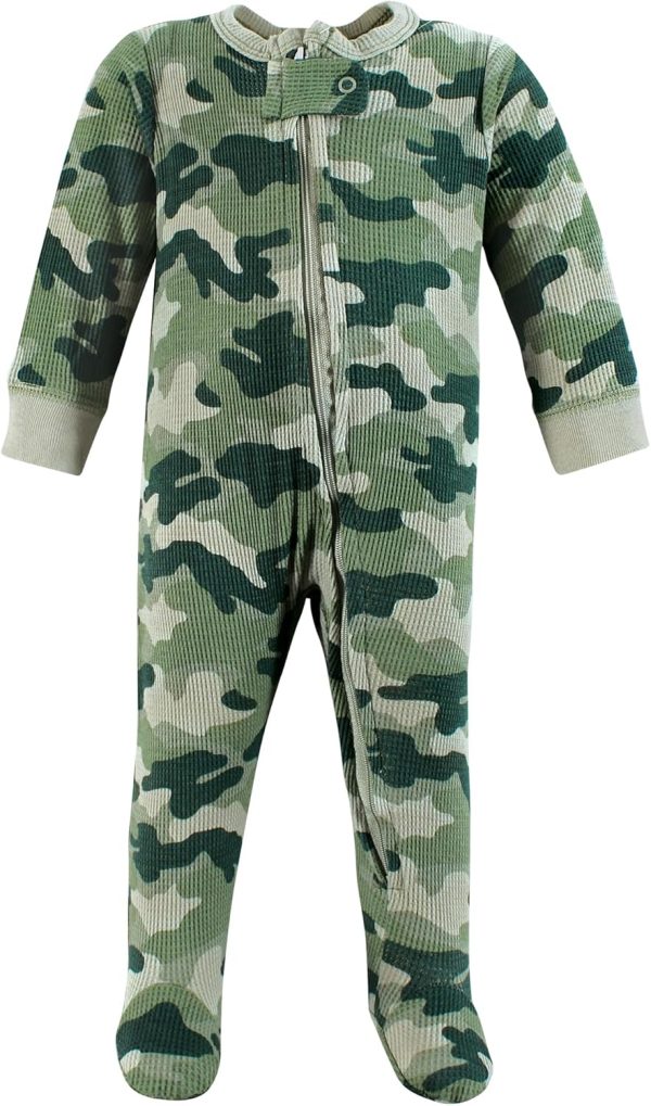 Hudson Baby Girls Unisex Baby Thermal Zipper Sleep and Play 2pk, Sage Dinosaur, 3-6 Months - Image 4