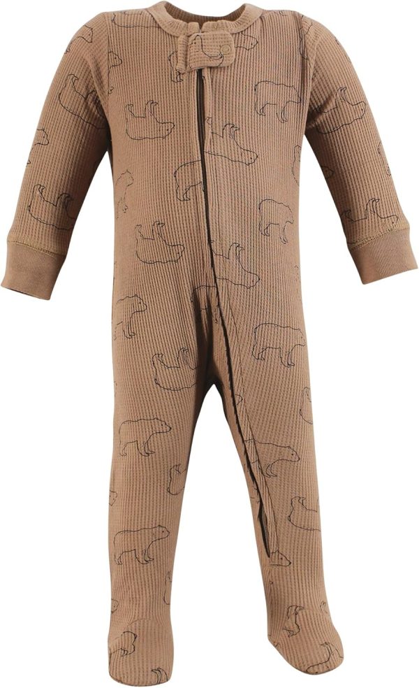 Hudson Baby Girls Unisex Baby Thermal Zipper Sleep and Play 2pk, Sage Dinosaur, 3-6 Months - Image 7