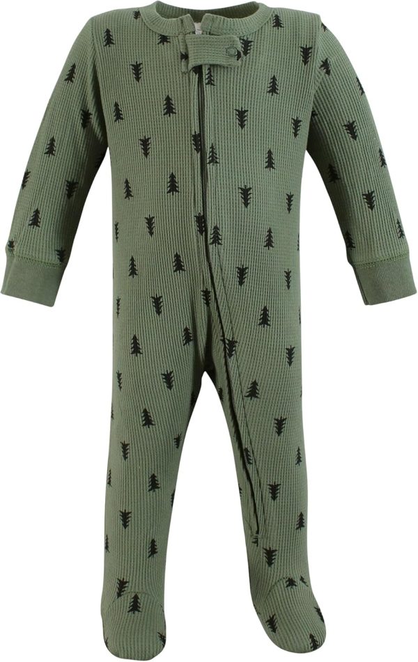 Hudson Baby Girls Unisex Baby Thermal Zipper Sleep and Play 2pk, Sage Dinosaur, 3-6 Months - Image 8