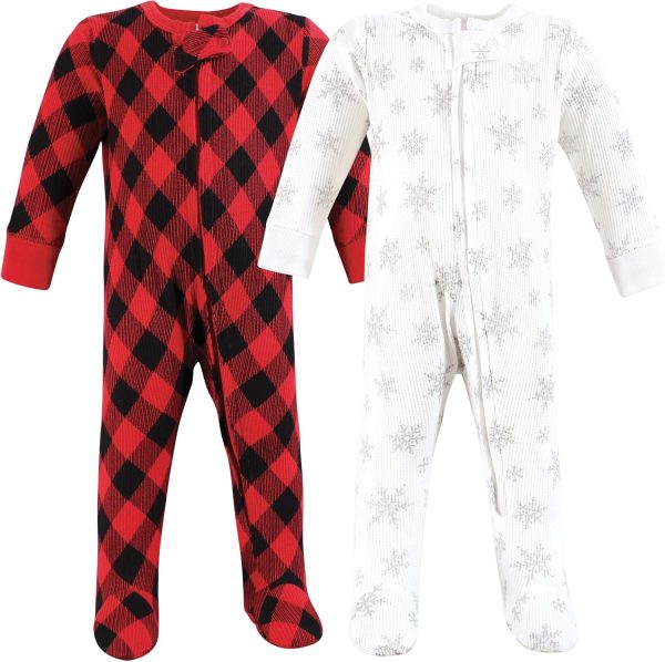 Hudson Baby Girls Unisex Baby Thermal Zipper Sleep and Play 2pk, Sage Dinosaur, 3-6 Months - Image 13