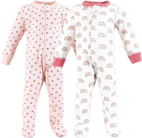 Hudson Baby Girls Unisex Baby Thermal Zipper Sleep and Play 2pk, Sage Dinosaur, 3-6 Months - Image 17