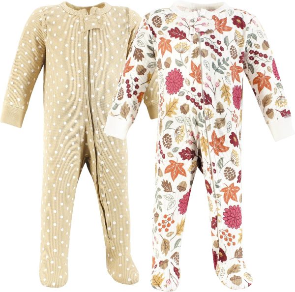 Hudson Baby Girls Unisex Baby Thermal Zipper Sleep and Play 2pk, Sage Dinosaur, 3-6 Months - Image 21