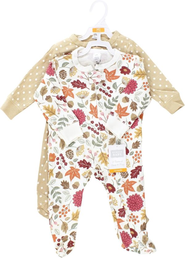 Hudson Baby Girls Unisex Baby Thermal Zipper Sleep and Play 2pk, Sage Dinosaur, 3-6 Months - Image 22
