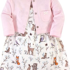 Hudson Baby Baby Girls' Cotton Dress and Cardigan Set