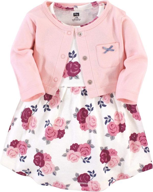 Hudson Baby Baby Girls' Cotton Dress and Cardigan Set - Image 2