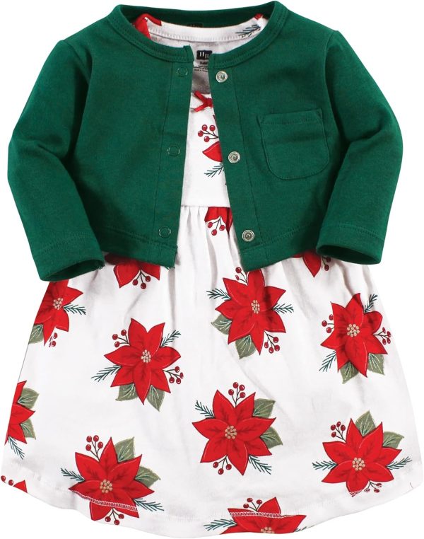 Hudson Baby Baby Girls' Cotton Dress and Cardigan Set - Image 3