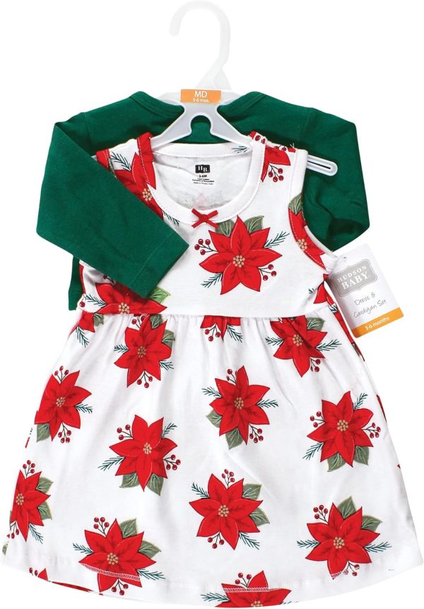 Hudson Baby Baby Girls' Cotton Dress and Cardigan Set - Image 4