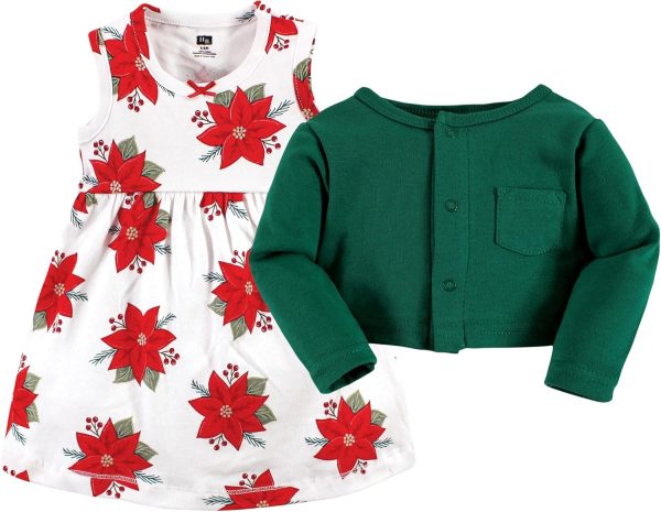 Hudson Baby Baby Girls' Cotton Dress and Cardigan Set - Image 5