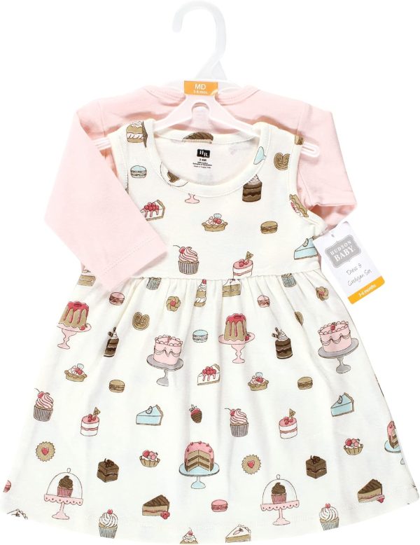 Hudson Baby Baby Girls' Cotton Dress and Cardigan Set - Image 9