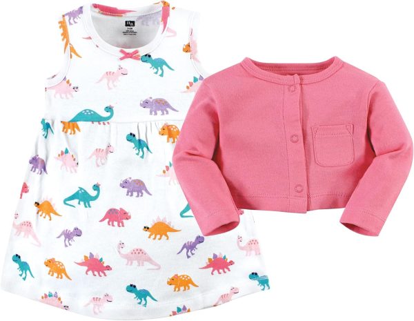 Hudson Baby Baby Girls' Cotton Dress and Cardigan Set - Image 20