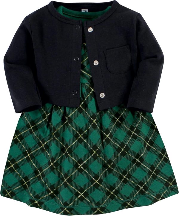 Hudson Baby Baby Girls' Cotton Dress and Cardigan Set - Image 37