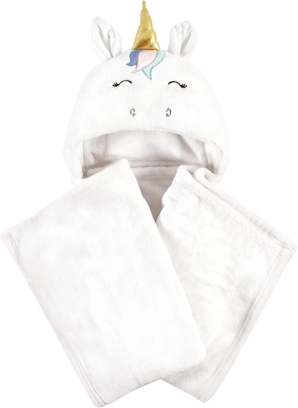 Hudson Baby Unisex Baby and Toddler Hooded Animal Face Plush Blanket, Flamingo, One Size - Image 21