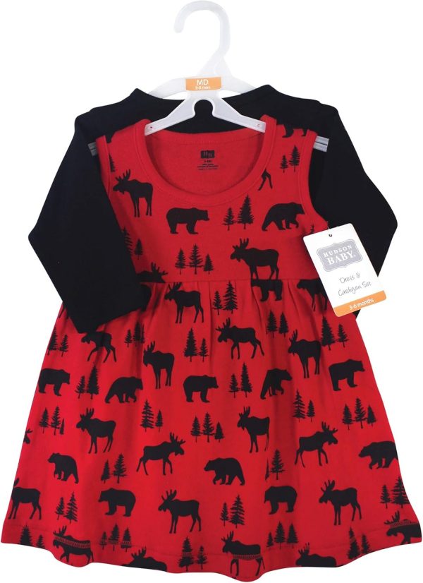 Hudson Baby Baby Girls' Cotton Dress and Cardigan Set - Image 43