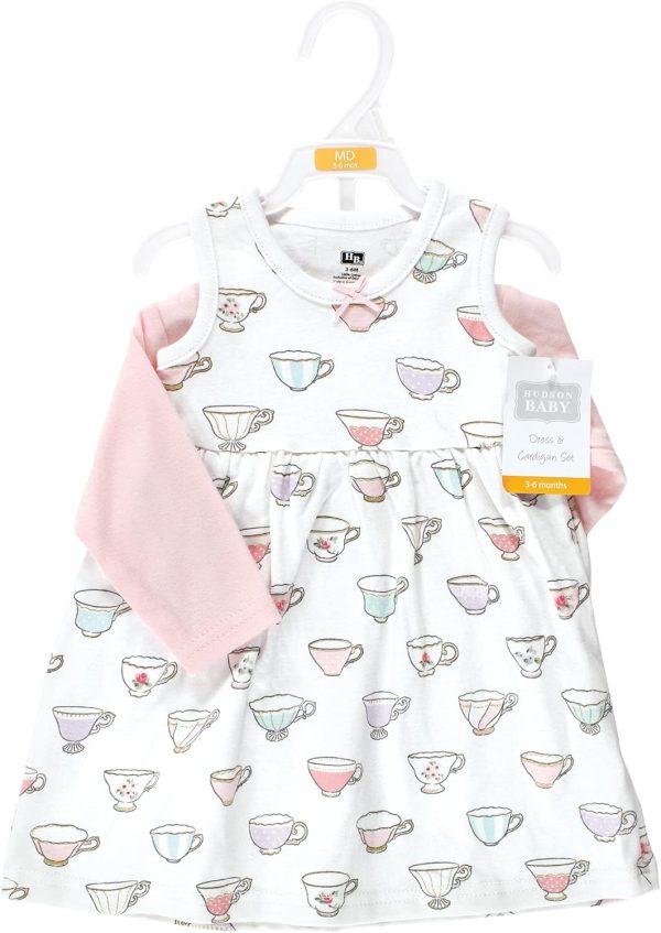 Hudson Baby Baby Girls' Cotton Dress and Cardigan Set - Image 46
