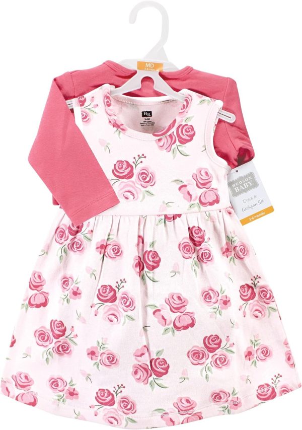 Hudson Baby Baby Girls' Cotton Dress and Cardigan Set - Image 56