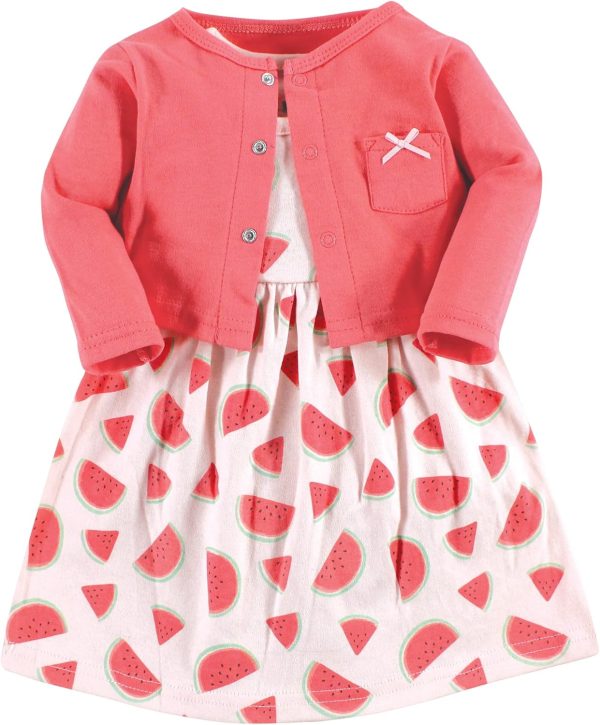 Hudson Baby Baby Girls' Cotton Dress and Cardigan Set - Image 66