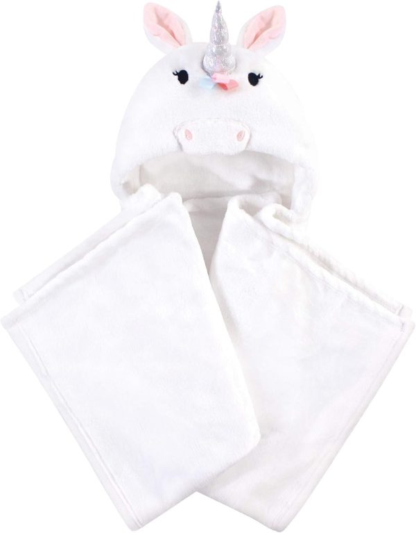 Hudson Baby Unisex Baby and Toddler Hooded Animal Face Plush Blanket, Flamingo, One Size - Image 47
