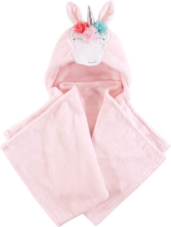 Hudson Baby Unisex Baby and Toddler Hooded Animal Face Plush Blanket, Flamingo, One Size - Image 49