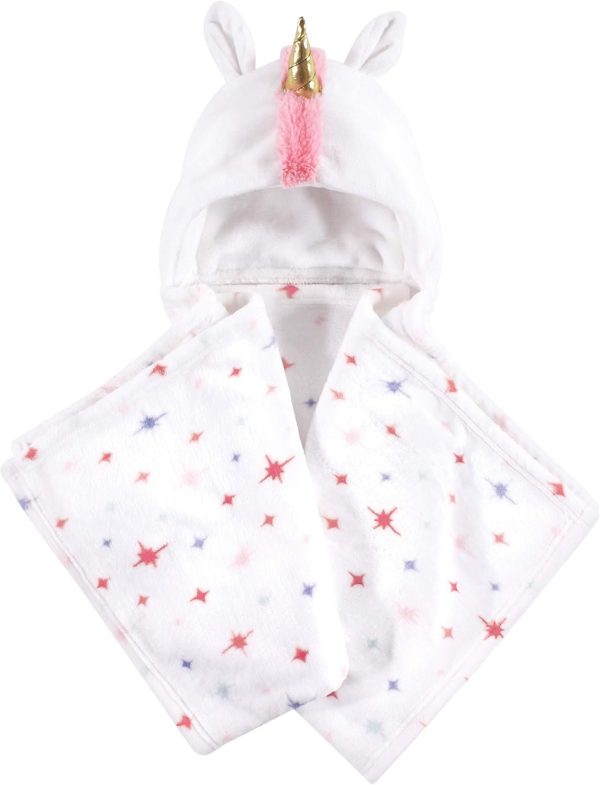 Hudson Baby Unisex Baby and Toddler Hooded Animal Face Plush Blanket, Flamingo, One Size - Image 59