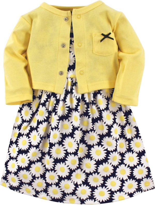 Hudson Baby Baby Girls' Cotton Dress and Cardigan Set - Image 85