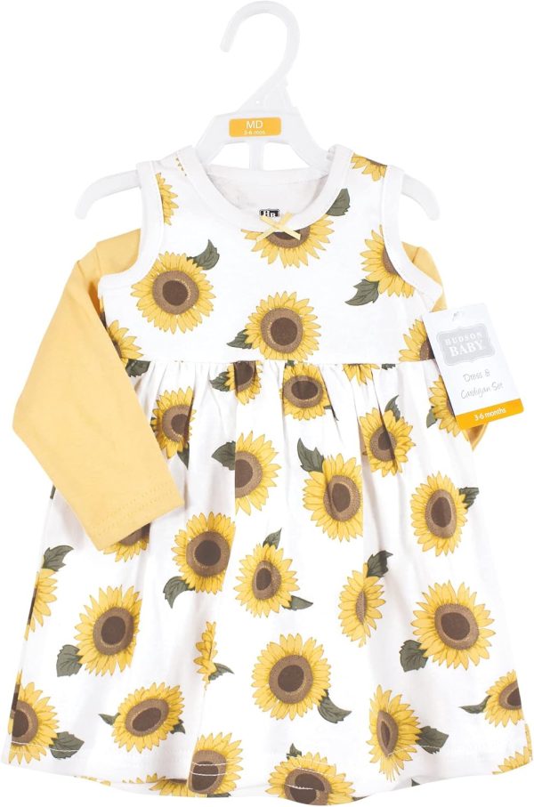 Hudson Baby Baby Girls' Cotton Dress and Cardigan Set - Image 87