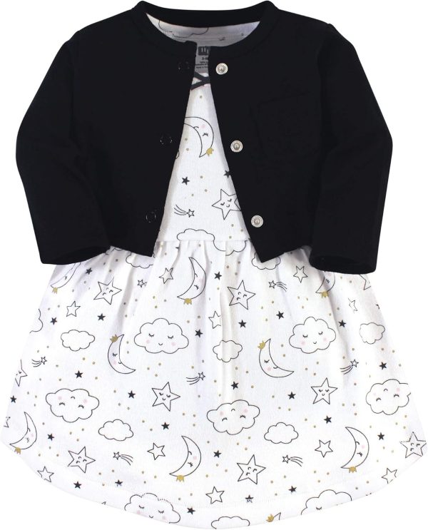 Hudson Baby Baby Girls' Cotton Dress and Cardigan Set - Image 91