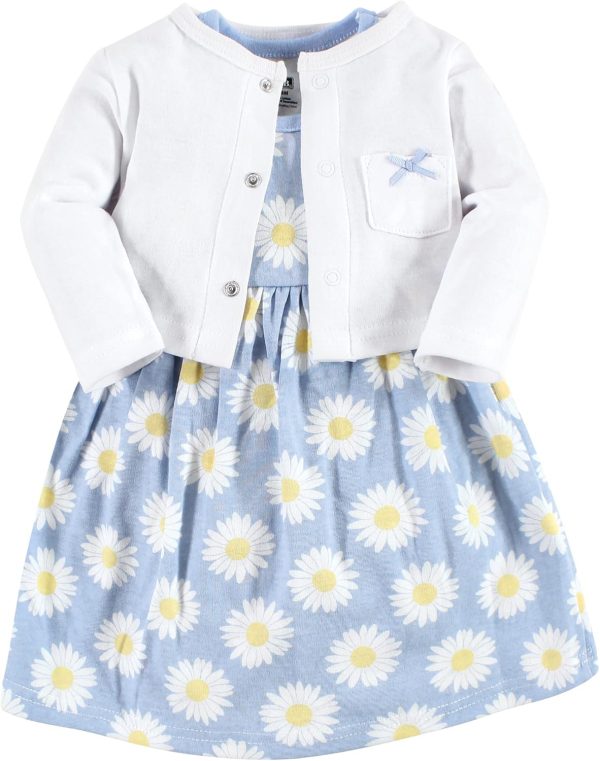 Hudson Baby Baby Girls' Cotton Dress and Cardigan Set - Image 92