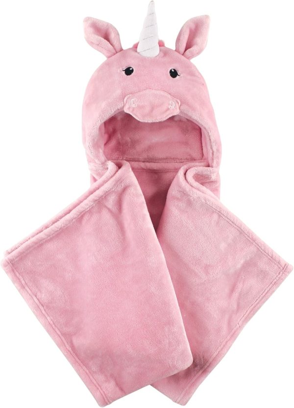 Hudson Baby Unisex Baby and Toddler Hooded Animal Face Plush Blanket, Flamingo, One Size - Image 68