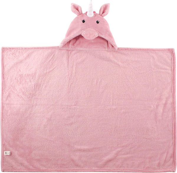 Hudson Baby Unisex Baby and Toddler Hooded Animal Face Plush Blanket, Flamingo, One Size - Image 69