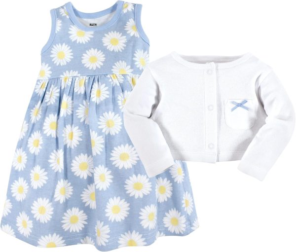 Hudson Baby Baby Girls' Cotton Dress and Cardigan Set - Image 94