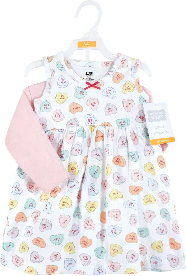 Hudson Baby Baby Girls' Cotton Dress and Cardigan Set - Image 103