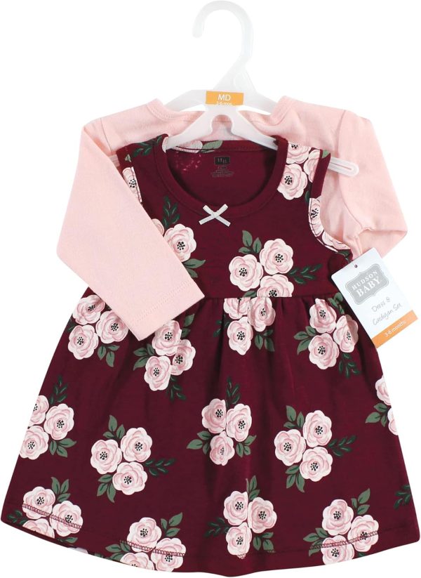 Hudson Baby Baby Girls' Cotton Dress and Cardigan Set - Image 145