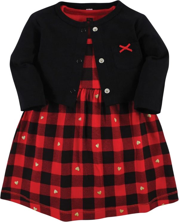 Hudson Baby Baby Girls' Cotton Dress and Cardigan Set - Image 149