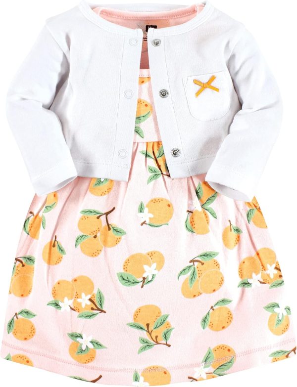 Hudson Baby Baby Girls' Cotton Dress and Cardigan Set - Image 179