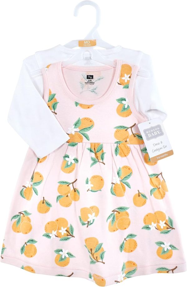 Hudson Baby Baby Girls' Cotton Dress and Cardigan Set - Image 180