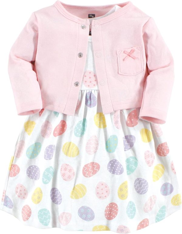 Hudson Baby Baby Girls' Cotton Dress and Cardigan Set - Image 187